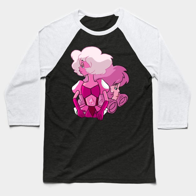 Pink Rose Baseball T-Shirt by Rabbott